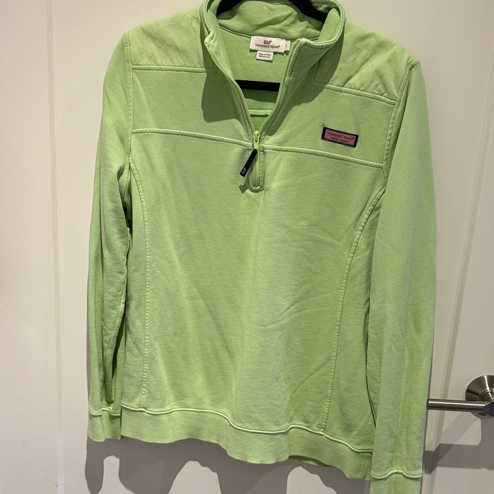 Vineyard Vines Women's Light Green Quarter-Zip Pullover
